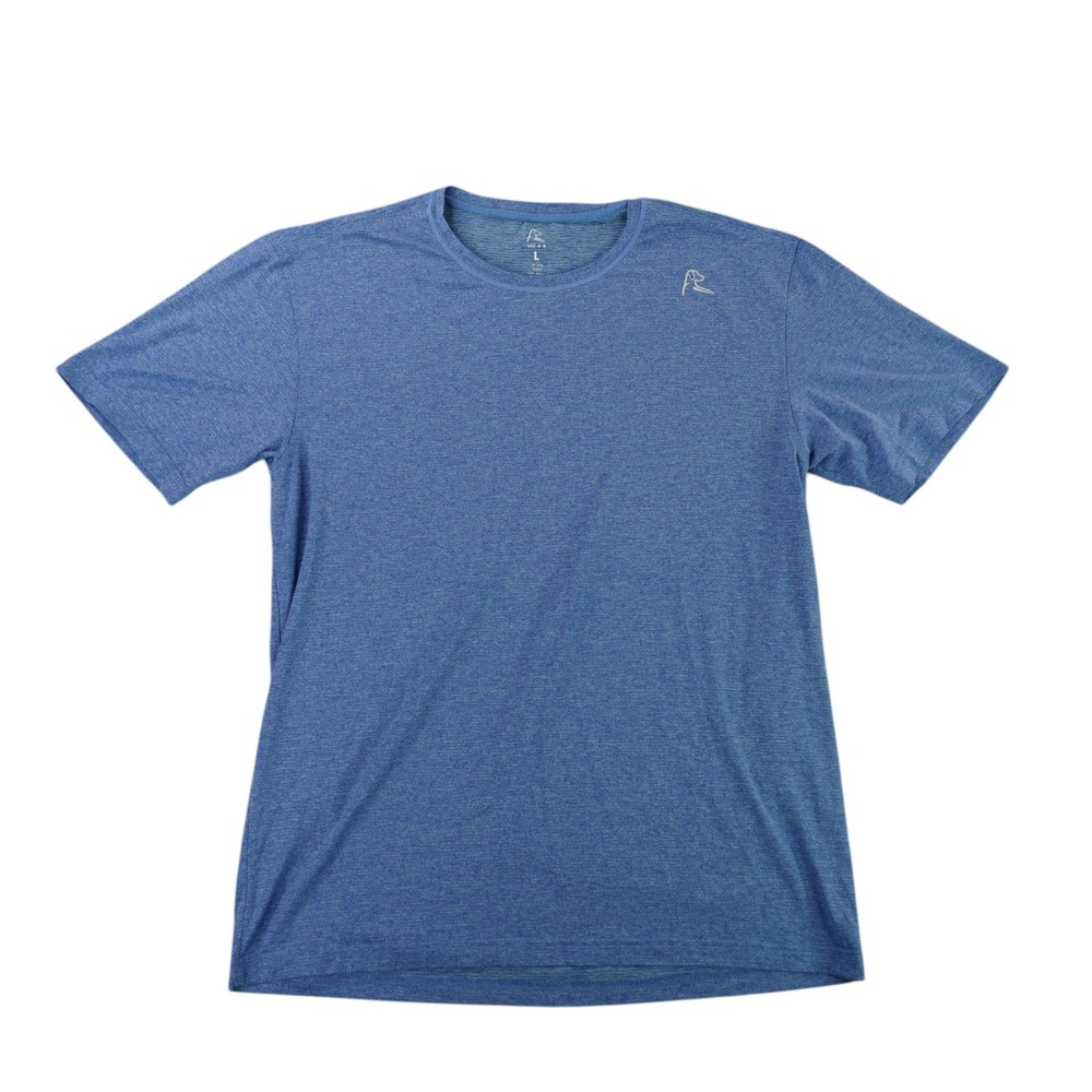 Rhoback Performance T-Shirt Men Large Blue Heather Short Sleeve Crew Neck XT2